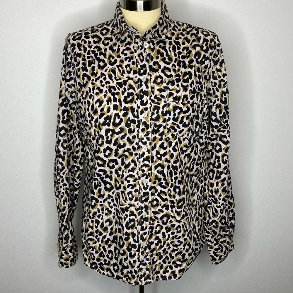 J. Crew Leopard Print Button-Up Shirt